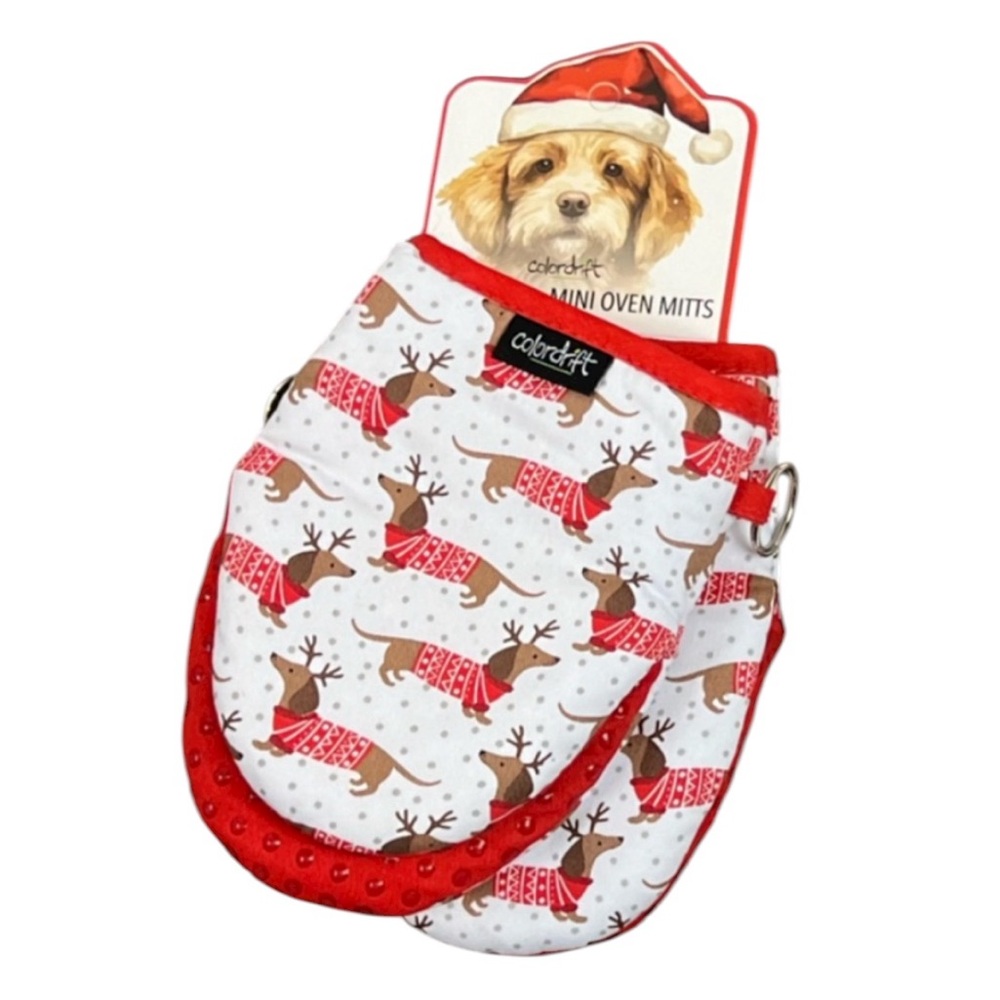 Colordrift - ‘Christmas Dachshunds’  Kitchen Mitts (2). NWT. Firm!